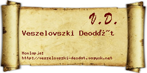 Veszelovszki Deodát névjegykártya